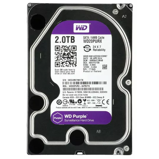3.5" SATA III 2TB 6Gb/s 64MB WD20PURZ WD HDD