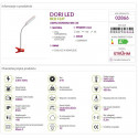 Lampka biurkowa DORI LED 6W RED CLIP 02866