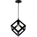 Lampa wisząca geometryczna KOSTKA-0100 czarna E27 zwis Lumiled