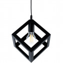 Lampa wisząca geometryczna KOSTKA-0100 czarna E27 zwis Lumiled