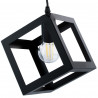 Lampa wisząca geometryczna KOSTKA-0100 czarna E27 zwis Lumiled