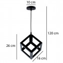 KOSTKA-0100 black E27 geometric pendant lamp Lumiled