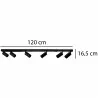 Ceiling strip lamp REFLEKTOR-0120 beam black 6xGU10 Lumiled.