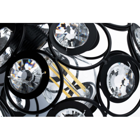 Lampa wisząca KRYSZTAŁ-0170 druciana diament czarna E27 Lumiled