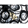 CRYSTAL-0170 wire diamond pendant lamp black E27 Lumiled