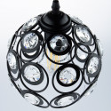 CRYSTAL-0170 wire diamond pendant lamp black E27 Lumiled