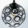 Lampa wisząca KRYSZTAŁ-0170 druciana diament czarna E27 Lumiled