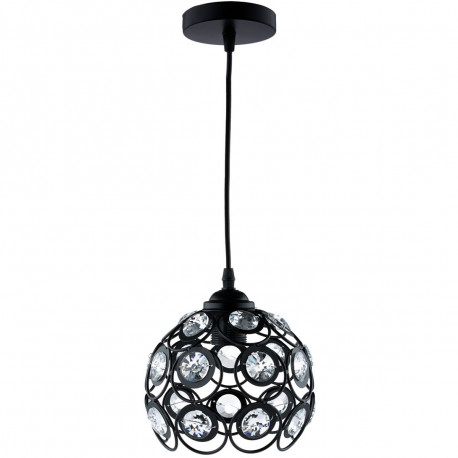 CRYSTAL-0170 wire diamond pendant lamp black E27 Lumiled