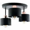 Lampa sufitowa RÓŻOWE ZŁOTO-0060 spot okrągła czarna E27 Lumiled