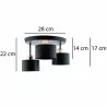 Lampa sufitowa RÓŻOWE ZŁOTO-0060 spot okrągła czarna E27 Lumiled