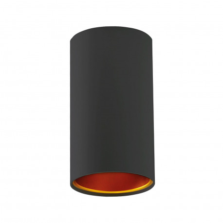 Lampa tuba CHLOE czarna złote oczko GU10 Spectrum