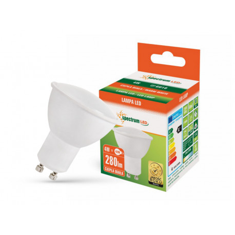 Żarówka 72LED SMD GU10 4W 230V b.ciepła Spectrum