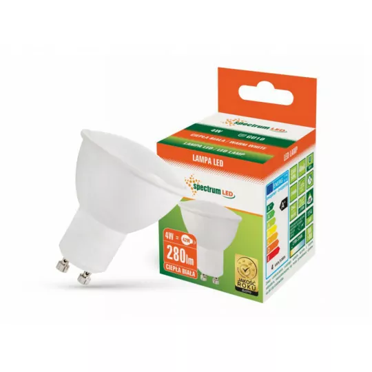 Żarówka LED GU10 4W 230V ciepła WW SPECTRUM