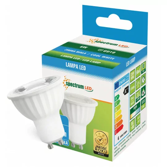 LED bulb GU10 6W 230V 45° cold CW SPECTRUM