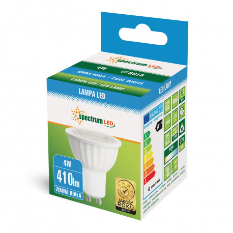 Żarówka LED GU10 4W 230V 38° zimna CW SPECTRUM