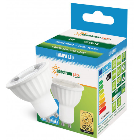 Żarówka LED GU10 4W 230V 38° zimna CW SPECTRUM