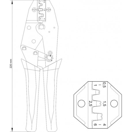Pliers for crimping connectors 0,5-6mm YT-2300 Yato