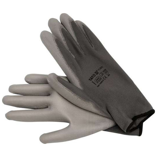 Grey nylon work gloves YT-7472 YATO