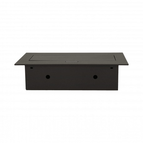 Gniazdo meblowe wpuszczane w blat z płaskim rantem 3x2P+Z czarne Orno