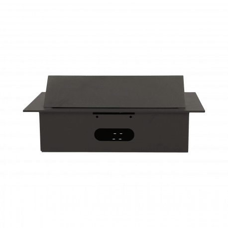 Gniazdo meblowe wpuszczane w blat z płaskim rantem 3x2P+Z czarne Orno