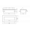 Gniazdo meblowe wpuszczane w blat z płaskim rantem 3x2P Z czarne Orno
