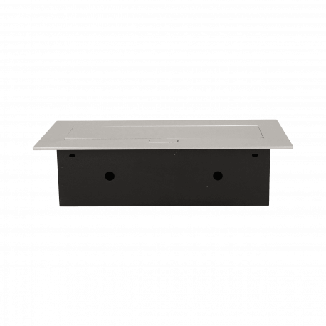 Recessed furniture outlet with flat rim, 3x2P+Z, silver Orno