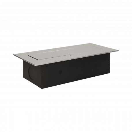 Gniazdo meblowe wpuszczane w blat z płaskim rantem, 3x2P+Z, srebrne Orno