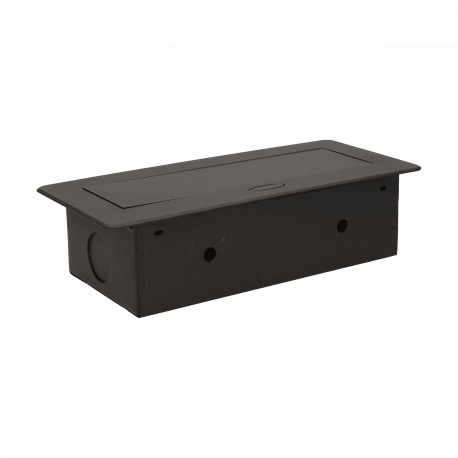 Recessed furniture socket with flat milled edge, 3x2P+Z, black Orno