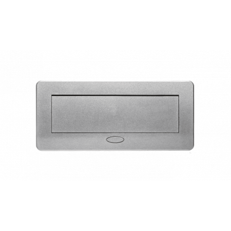 Recessed furniture socket with flat milled edge, 3x2P+Z, silver Orno