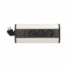 Gniazdo meblowe z przewodem 1,8m 3x2P+Z srebrne ORNO