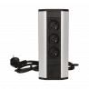 Gniazdo meblowe z przewodem 1,8m 3x2P+Z srebrne ORNO