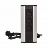Gniazdo meblowe z przewodem 1,8m 3x2P+Z srebrne ORNO