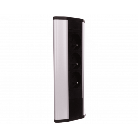 Furniture socket with wire 1,8m, 3x2P+Z silver ORNO