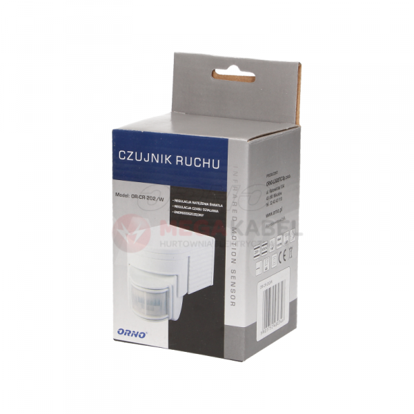 Czujnik ruchu z regulacją pionową i poziomą 180°, IP44 OR-CR-202/White Orno