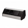 Gniazdo meblowe 2x2P+Z z wyłącznikiem czarno-srebrne Orno