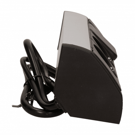 Furniture socket 2x2P+Z with switch, black and silver Orno