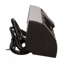 Gniazdo meblowe 2x2P+Z z wyłącznikiem, czarno-srebrne Orno