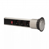 Furniture socket Ø6cm sliding out of countertop with locking mechanism and 1,8m cable, 3x2P+Z ORNO