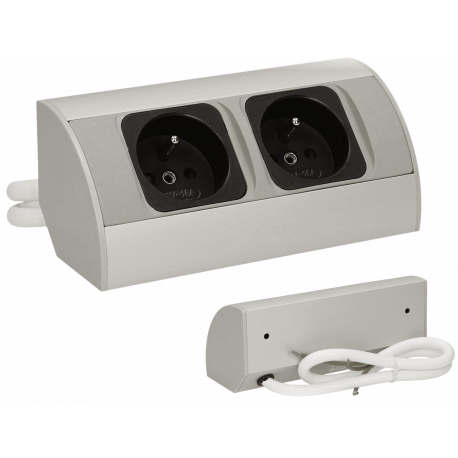 Furniture socket 2x without switch 230V OR-AE-1303