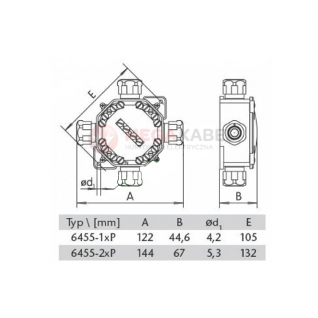 Hermetic box IP67 PG16 (5x4) A.0035C black PAWBOL