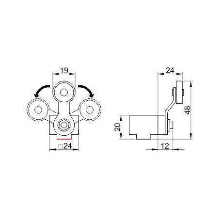 Limit switch with adjustable lever and roller 6A/250V VT118 TRACON