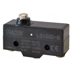 LS15GD-B 15A/250 TRACON short stem limit switch