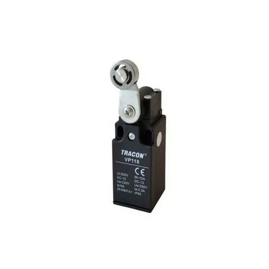Wyłącznik krańcowy z dźwignią i rolką 6A/250V IP65 VP118 TRACON
