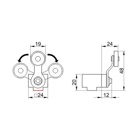 Limit switch with lever and roller 6A/250V IP65 VP118 TRACON
