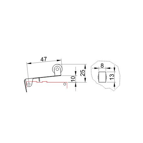 Limit switch with spring lever and roller LS7141 TRACON