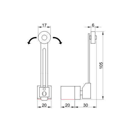 LSME8108 adjustable lever limit switch