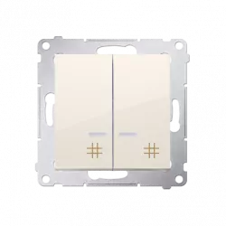 Simon54 Łącznik krzyżowy podwójny podświetlany DW7/2L.01/41 beżowy