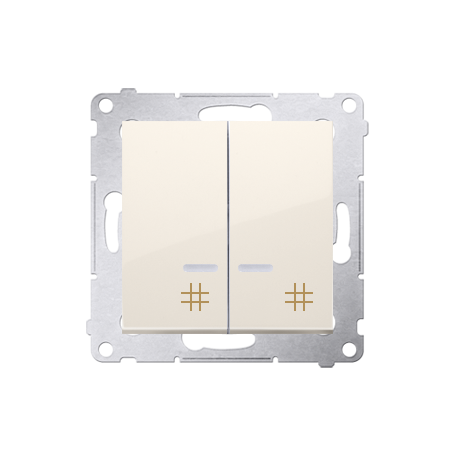 Simon54 Illuminated double cross switch DW7/2L.01/41 beige