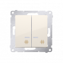 Simon54 Illuminated double cross switch DW7/2L.01/41 beige