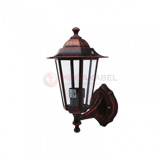 Retro wall sconce façade lamp HL270 Antique Red Copper Horoz